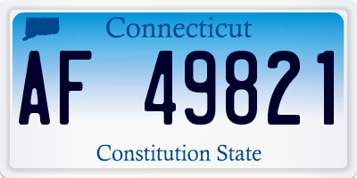 CT license plate AF49821
