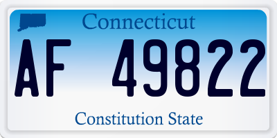 CT license plate AF49822