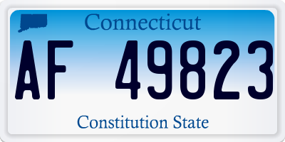 CT license plate AF49823