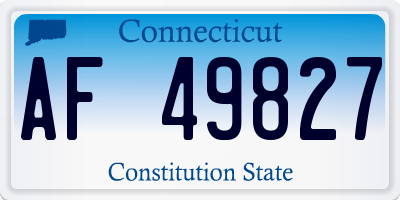 CT license plate AF49827