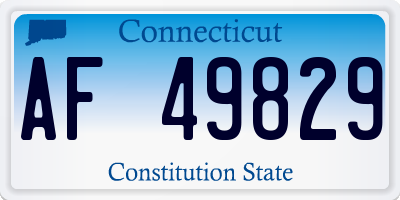 CT license plate AF49829