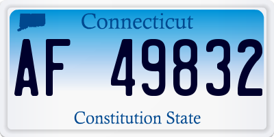 CT license plate AF49832