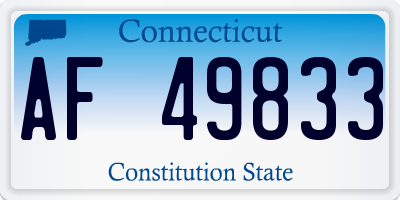 CT license plate AF49833