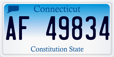 CT license plate AF49834