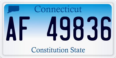 CT license plate AF49836
