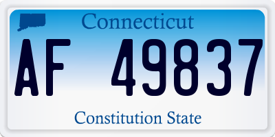 CT license plate AF49837