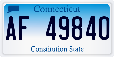 CT license plate AF49840