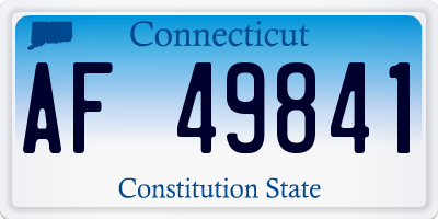 CT license plate AF49841