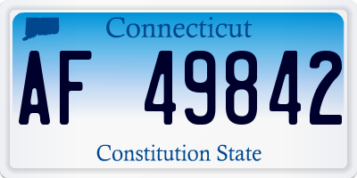 CT license plate AF49842