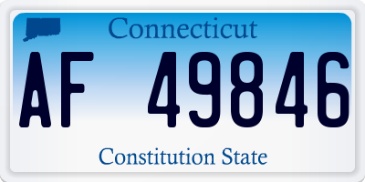 CT license plate AF49846