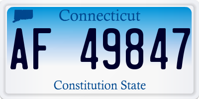 CT license plate AF49847