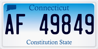 CT license plate AF49849