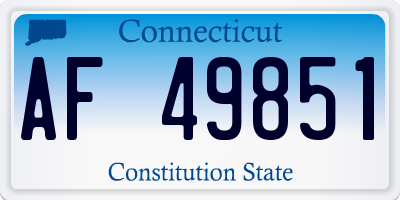 CT license plate AF49851