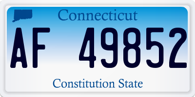 CT license plate AF49852
