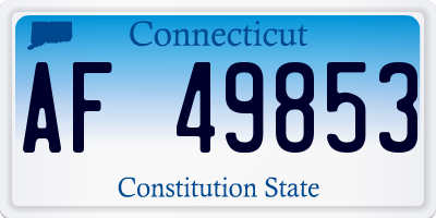 CT license plate AF49853