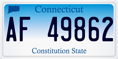 CT license plate AF49862