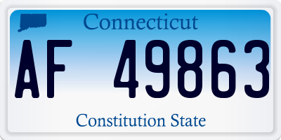 CT license plate AF49863