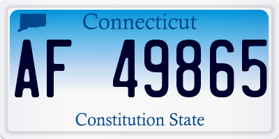 CT license plate AF49865