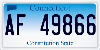 CT license plate AF49866