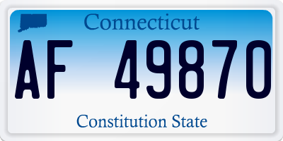 CT license plate AF49870