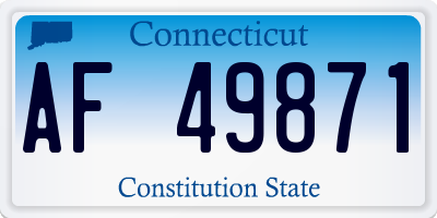 CT license plate AF49871