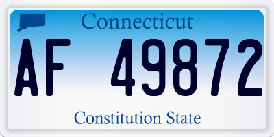 CT license plate AF49872