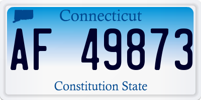 CT license plate AF49873