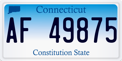 CT license plate AF49875