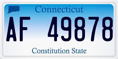 CT license plate AF49878