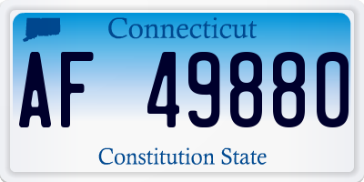 CT license plate AF49880