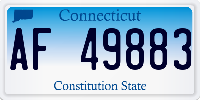 CT license plate AF49883