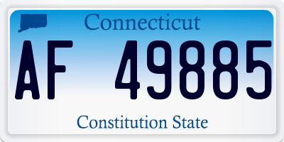 CT license plate AF49885