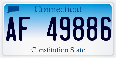 CT license plate AF49886