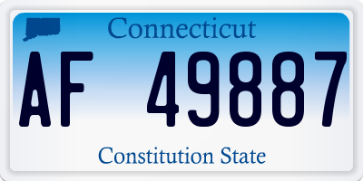 CT license plate AF49887