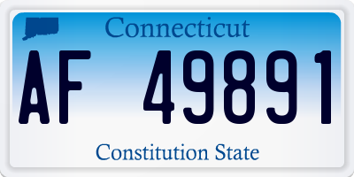 CT license plate AF49891