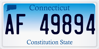 CT license plate AF49894