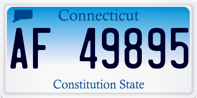 CT license plate AF49895