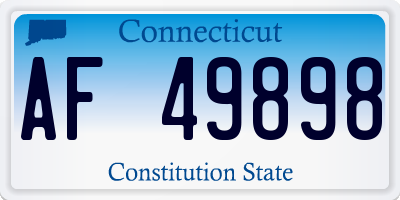 CT license plate AF49898
