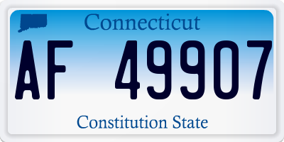 CT license plate AF49907