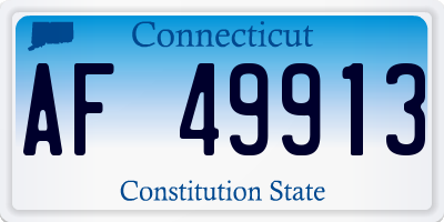 CT license plate AF49913
