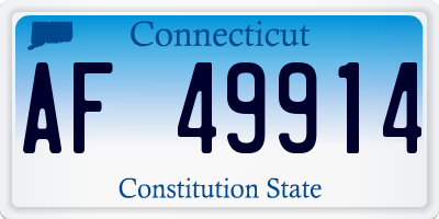 CT license plate AF49914