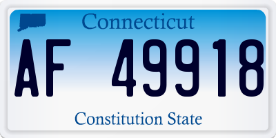 CT license plate AF49918