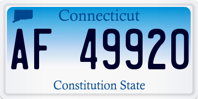 CT license plate AF49920