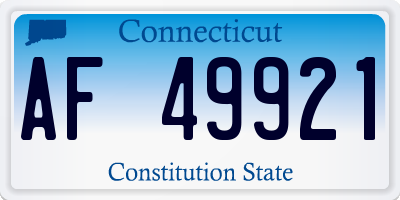 CT license plate AF49921