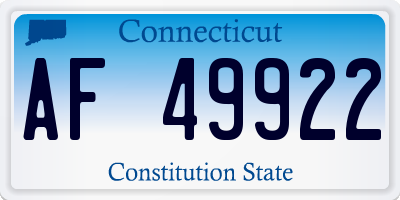 CT license plate AF49922