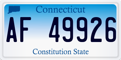 CT license plate AF49926