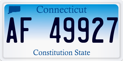 CT license plate AF49927