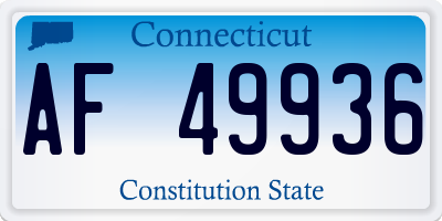 CT license plate AF49936
