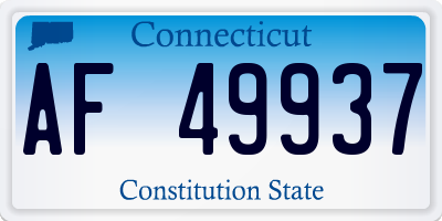 CT license plate AF49937