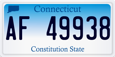 CT license plate AF49938